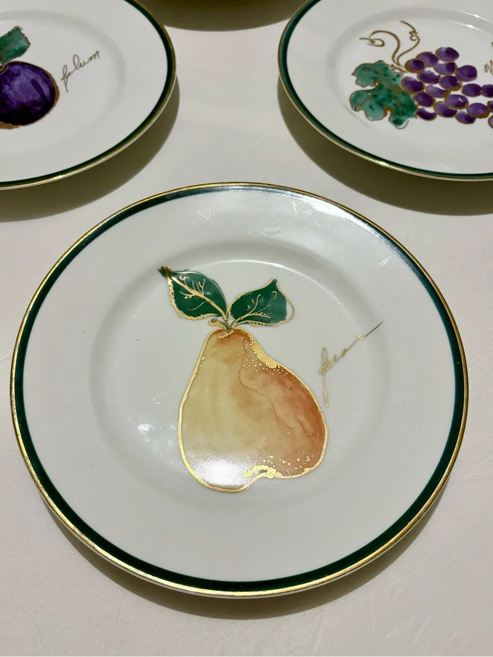 Crate and Barrel Fruit Themed Dessert Plates